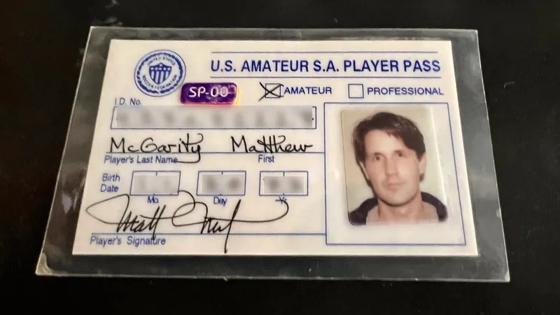 A laminated identification card with my name & picture.
